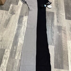 STAUD Black and Gray Ribbed Dress raiders